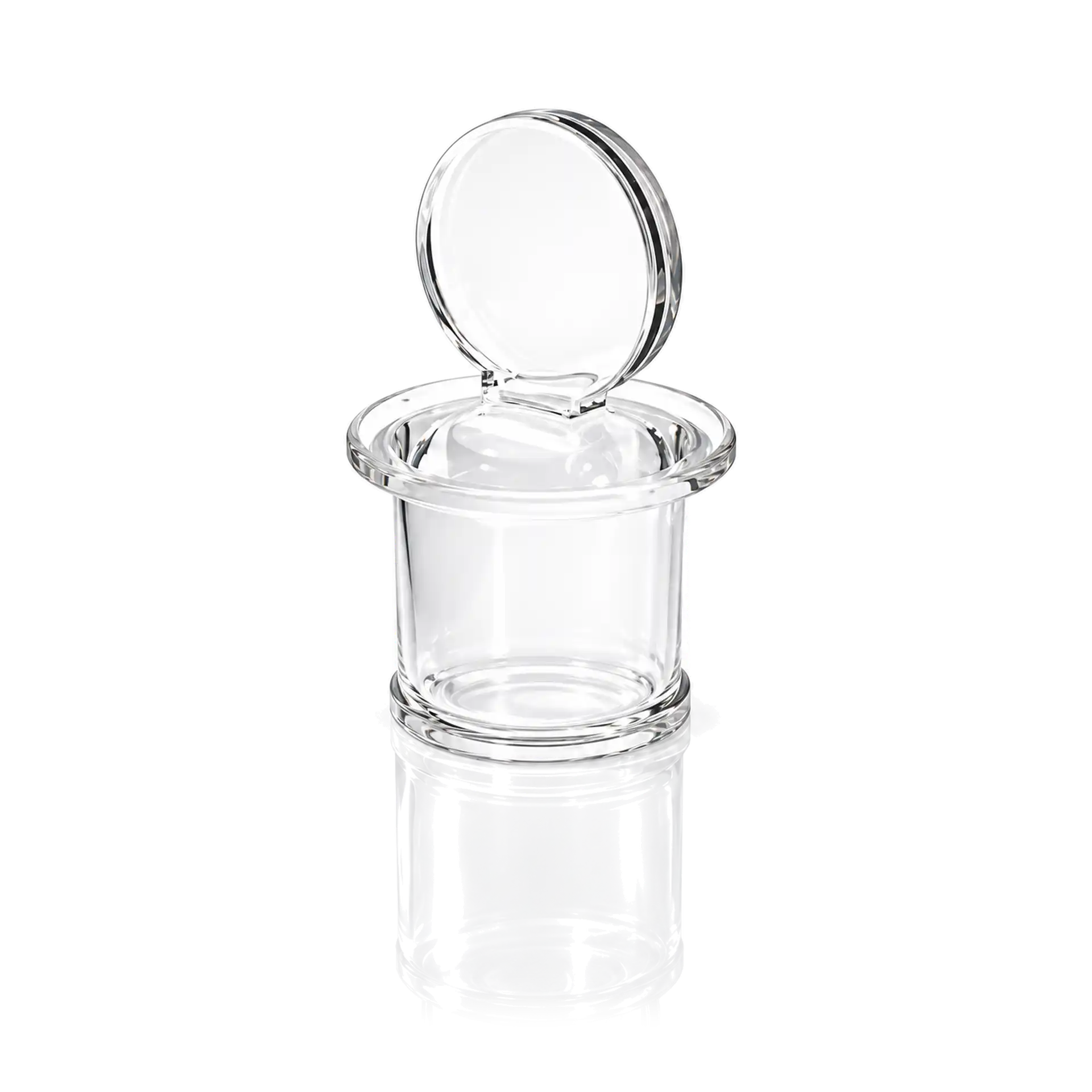 Vorratsdose, transparentes Glas, Klappdeckel, zylindrische Form