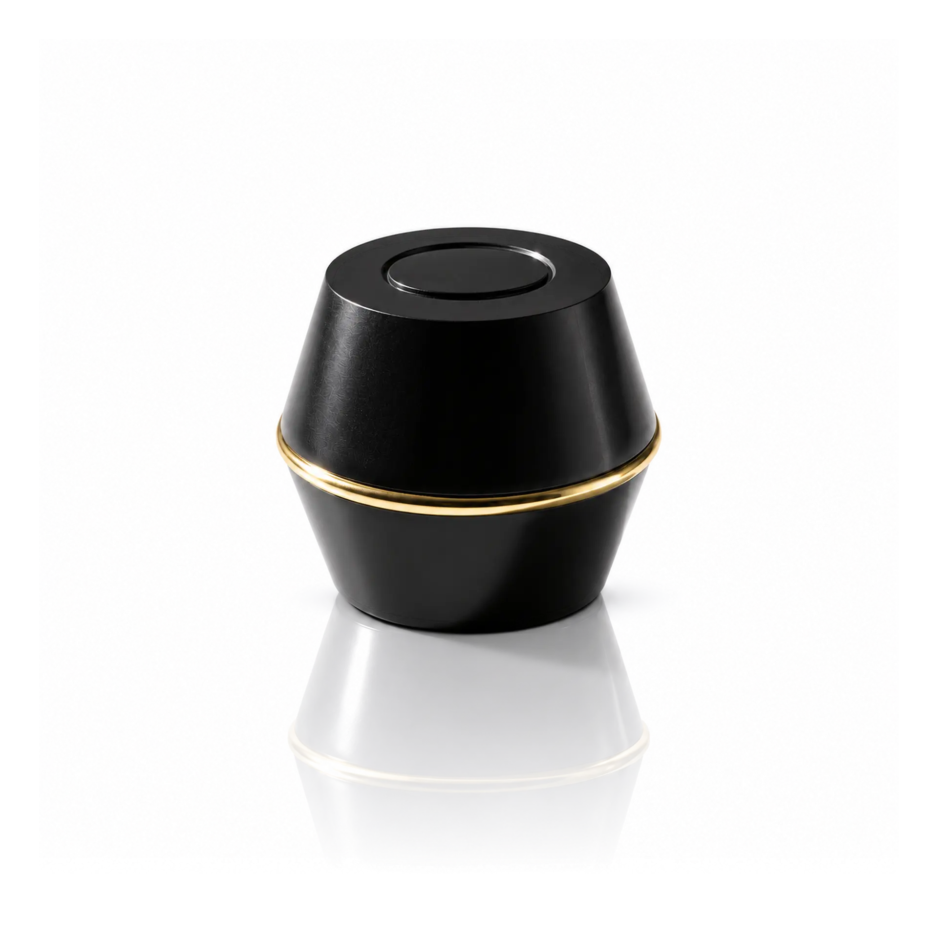 Kappe Zamak schwarz Ring gold Bluetooth-Lautsprecher, schwarz, goldener Ring, kompakte Bauform