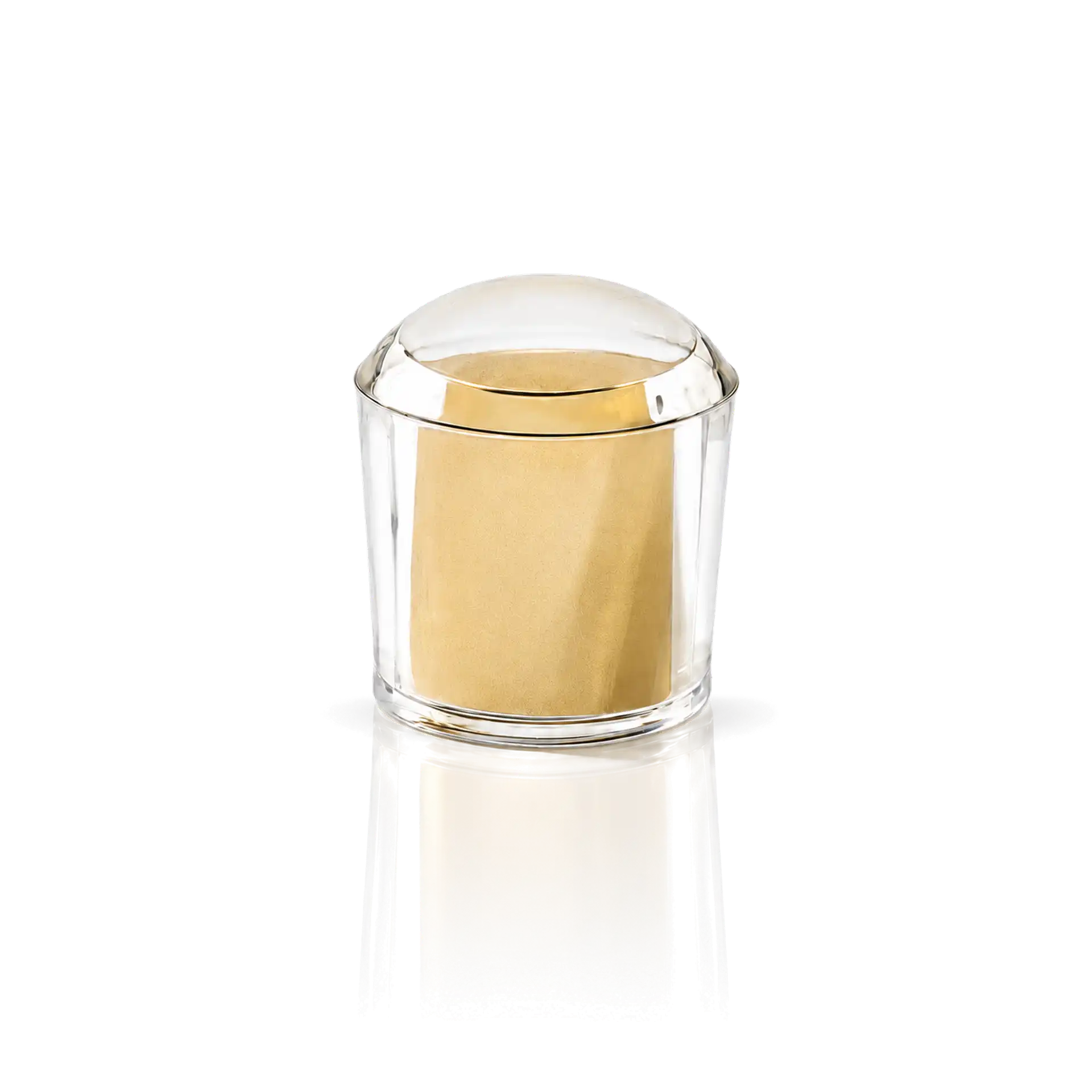 Duftkerze, Glasbehälter, Glasdeckel, Goldfarben, Zylindrisch