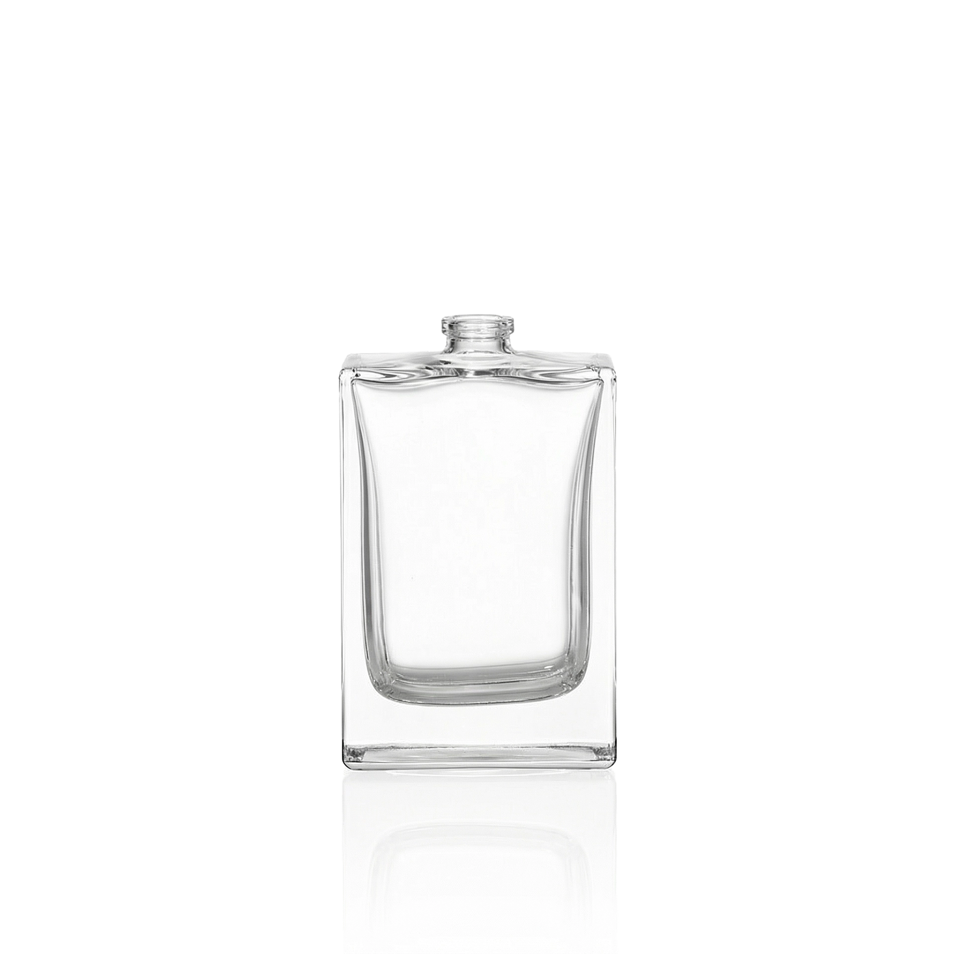 Glasflasche rechteckig 75 ml klar FEA 15