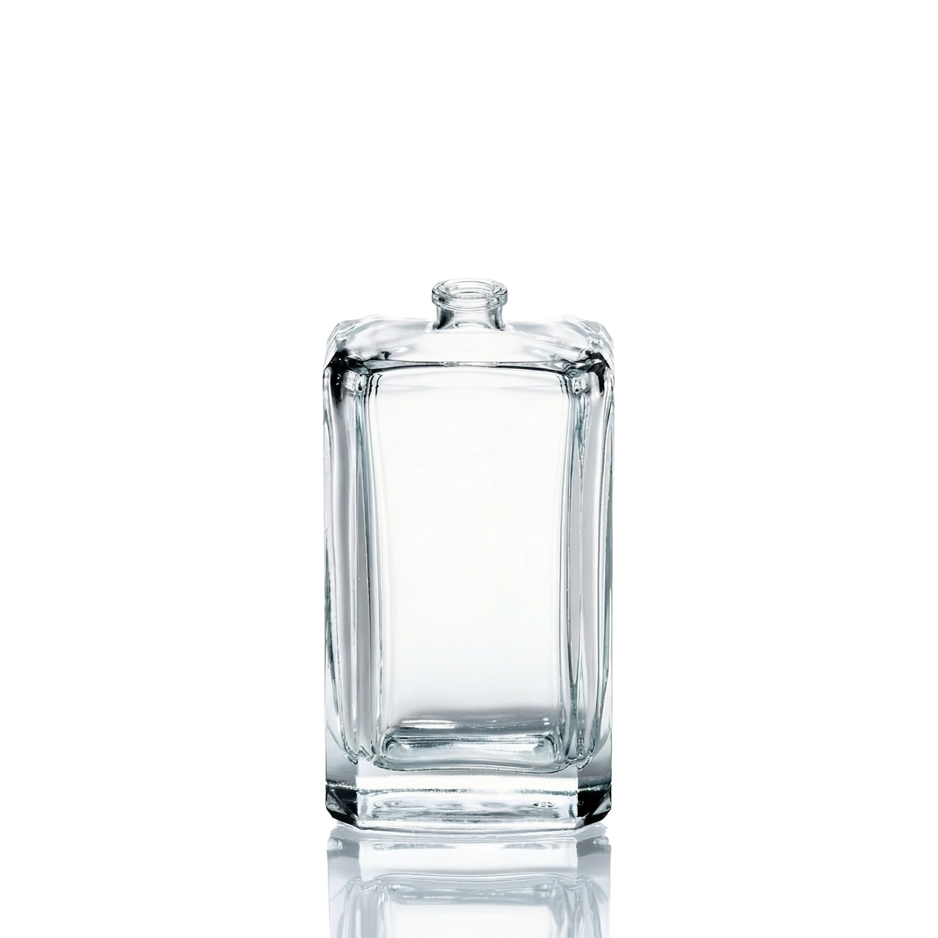 Glasflasche rechteckig 100 ml klar FEA 15