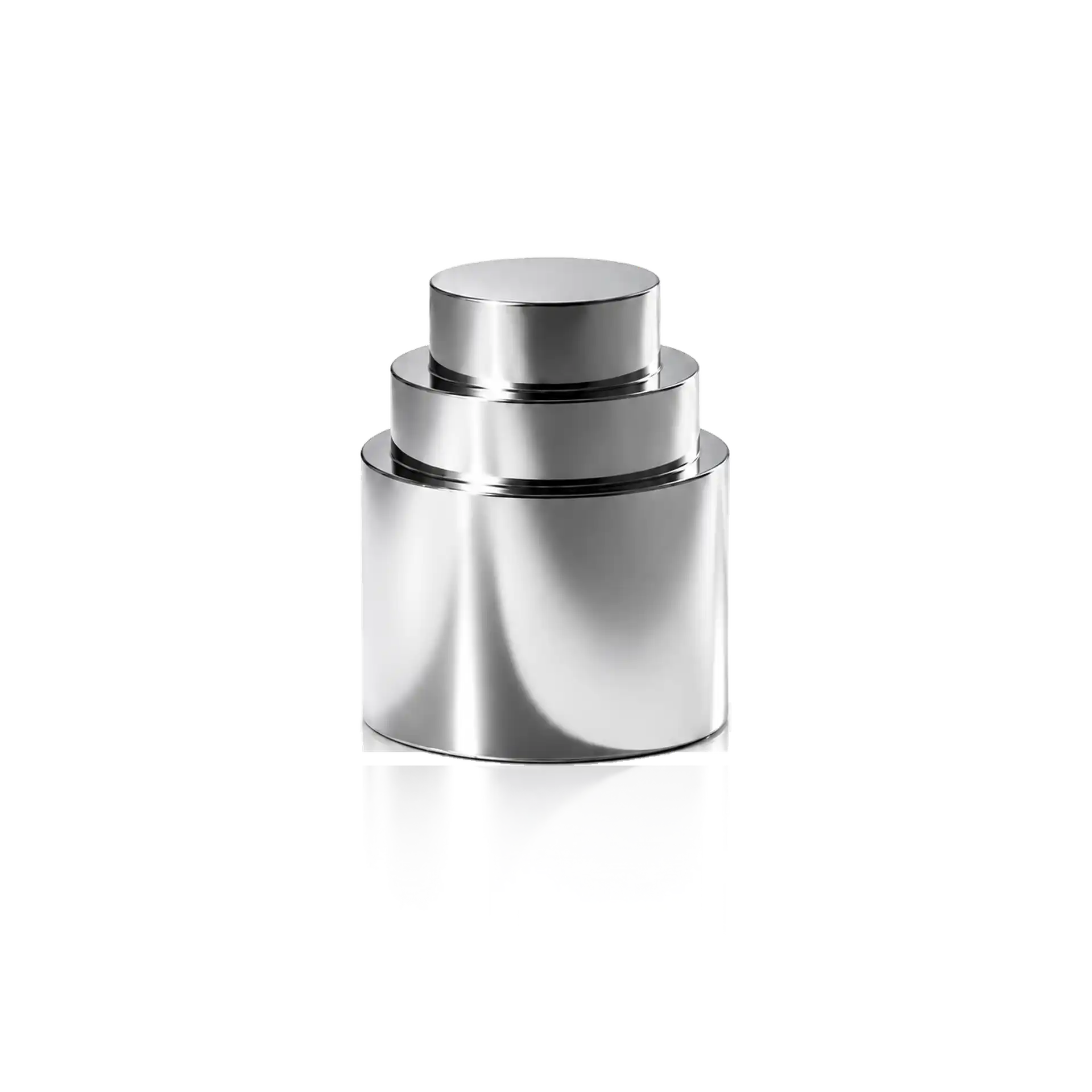 Kappe silber Parfümflakon, Silberfarben, Metallisch, Zylindrisch, Stufenförmig
