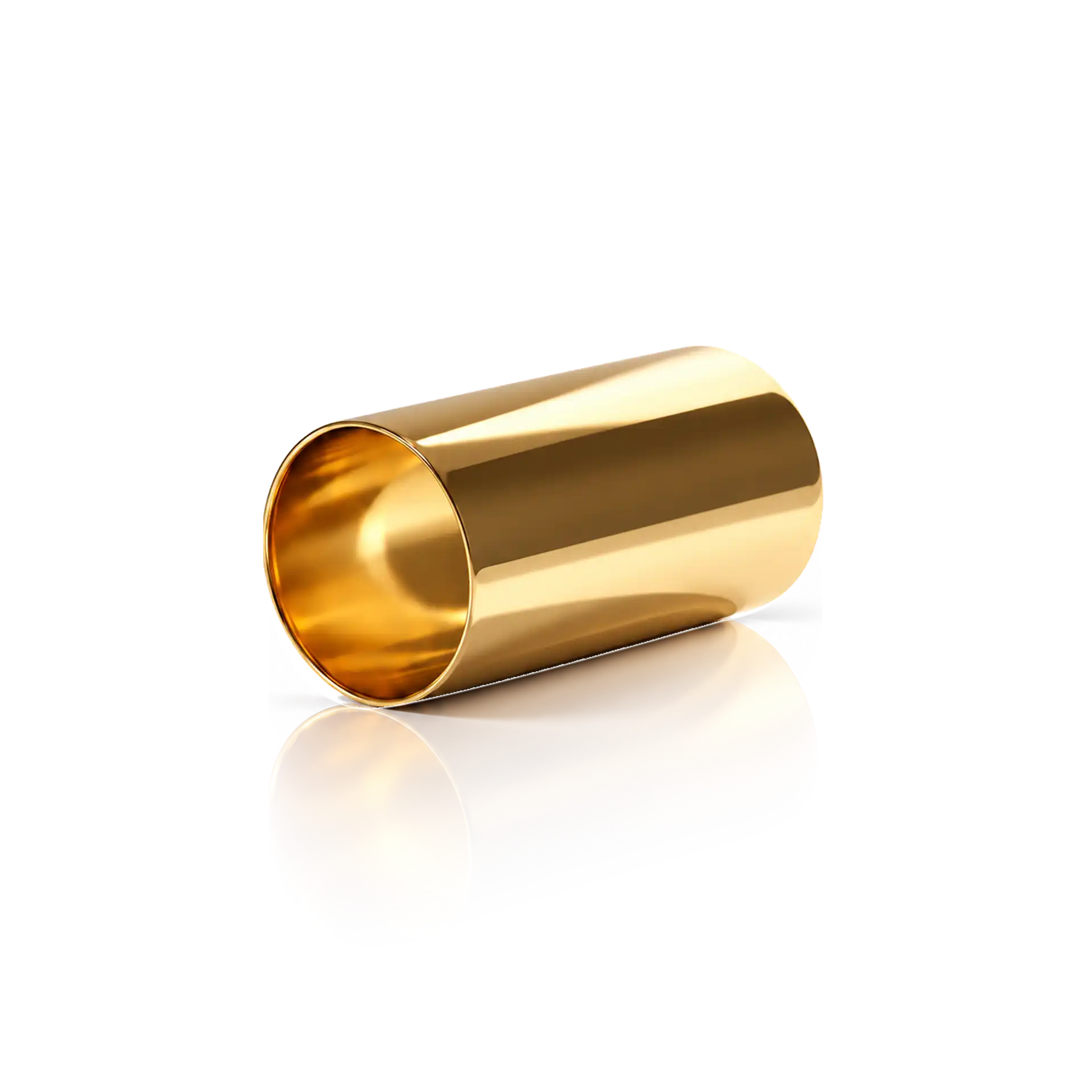 Metallbecher, Goldfarben, Zylindrisch, Glänzende Oberfläche