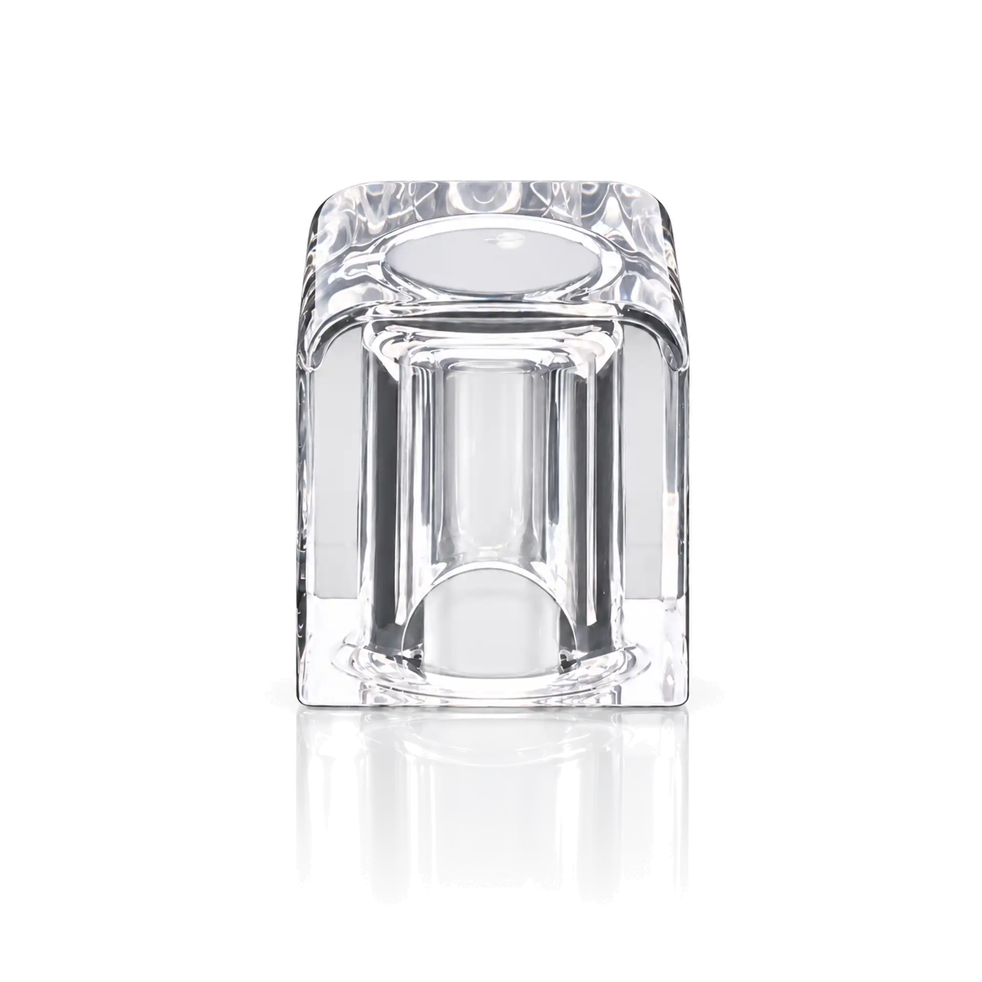 Glasflakon, transparent, rechteckig, kristallartige Optik