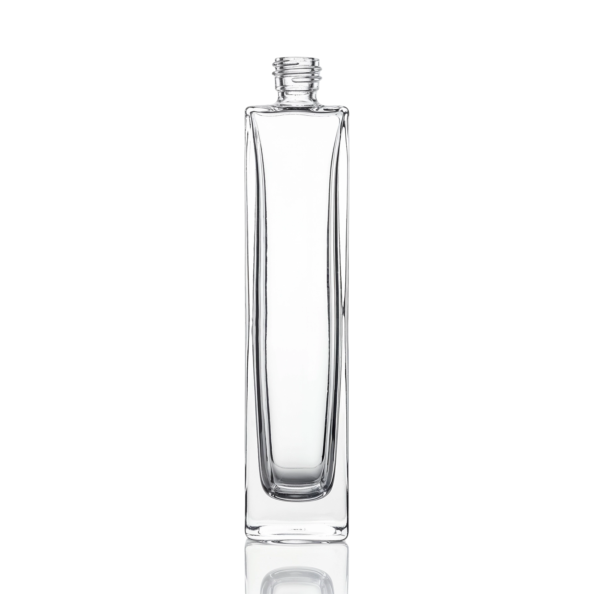 Glasflasche quadratisch 100 ml klar GPI 18/415 Glasflasche quadratisch 100 ml klar GPI 18/415